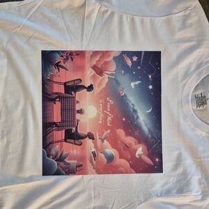 White T-Shirt with Colorful Graphic Print